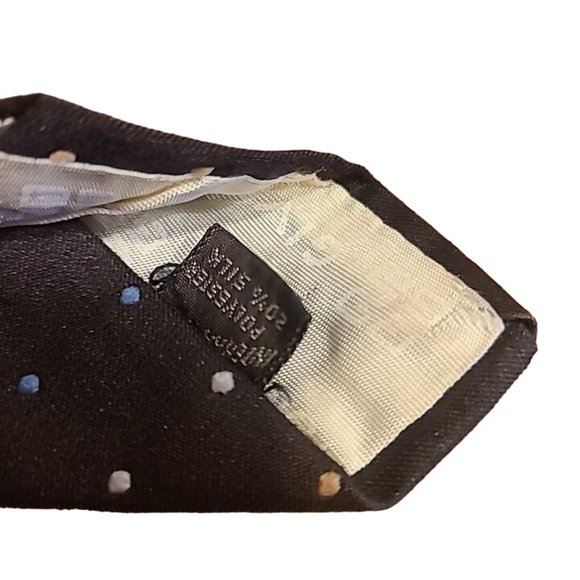 Givenchy Monsieur Tie Silk Blend Brown Polka Dot Casual Formal Classic Logo - Picture 3 of 13